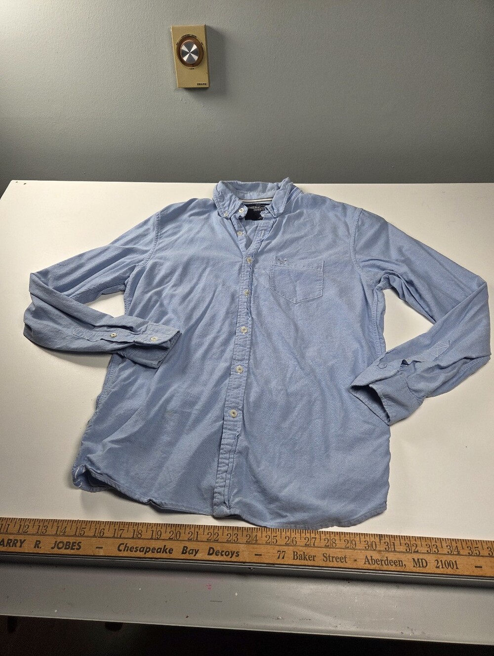 American Eagle Outfitters Men's Long Sleeve Button Up Shirt Size M Vintage Fit